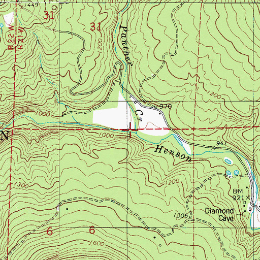 Topographic Map of Panther Creek, AR