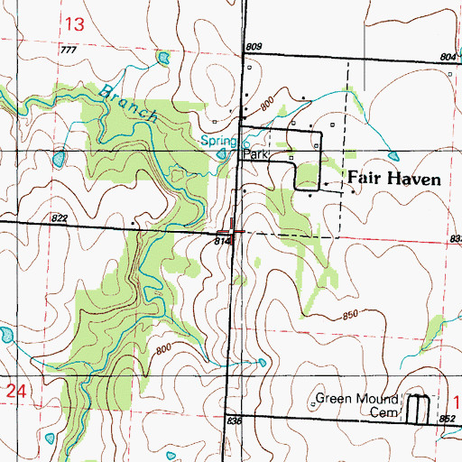 Topographic Map of Fair Haven, MO