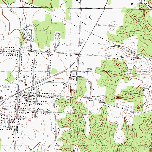 Topographic Map of Goodman, MO