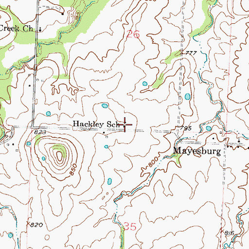 Topographic Map of Hackley School (historical), MO