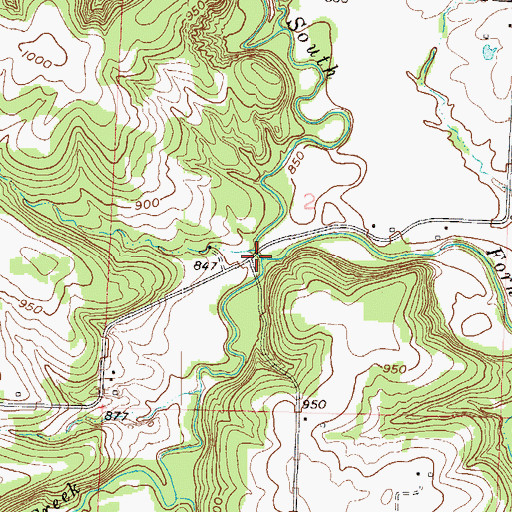 Topographic Map of Harding Creek, MO