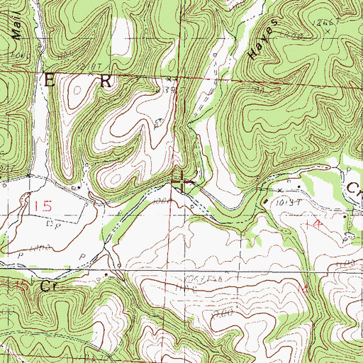 Topographic Map of Hayes Hollow, MO