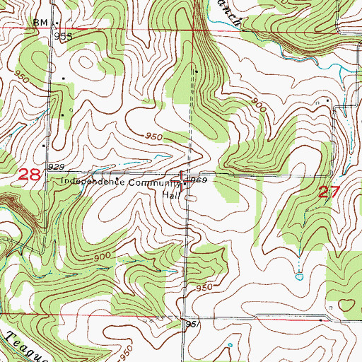 Topographic Map of Independence Community Hall, MO