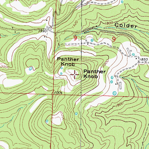 Topographic Map of Panther Knob, AR
