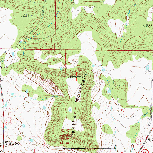 Topographic Map of Panther Mountain, AR