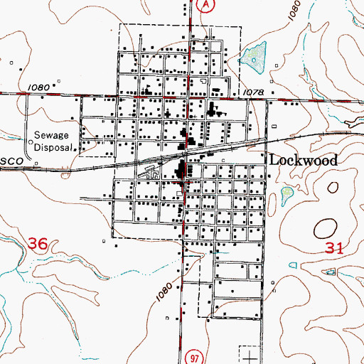 Topographic Map of Lockwood, MO