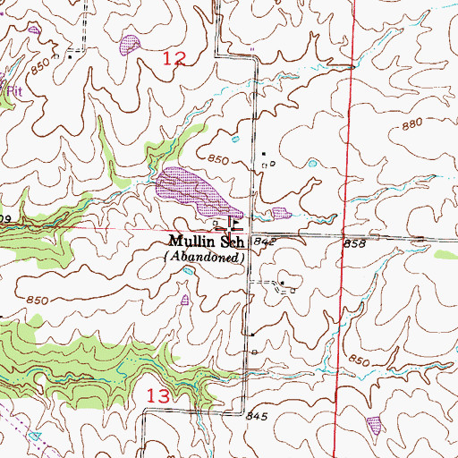 Topographic Map of Mullin School (historical), MO