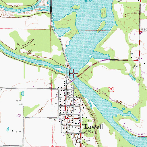 Topographic Map of Shoal Creek, KS