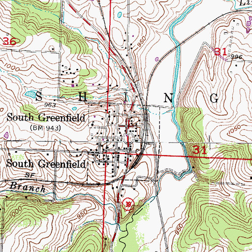 Topographic Map of South Greenfield, MO