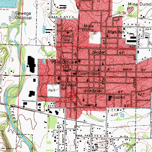 Topographic Map of Paris, AR