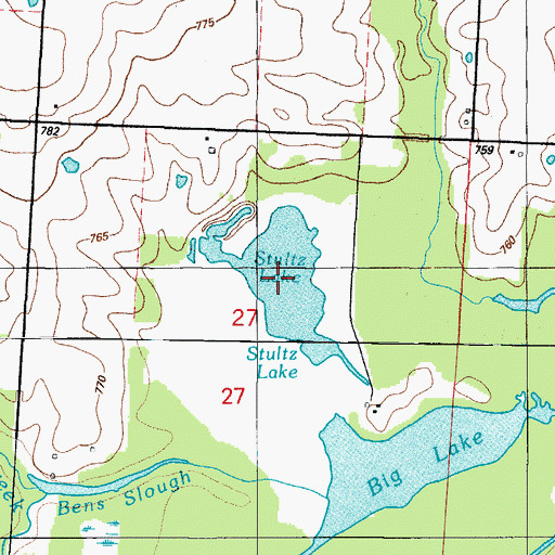 Topographic Map of Stultz Lake, MO