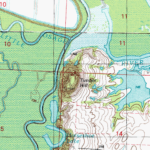 Topographic Map of Timber Hill, MO