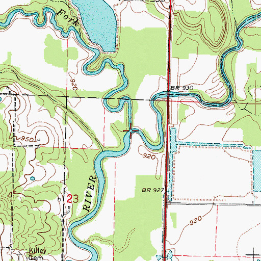 Topographic Map of West Fork River, MO