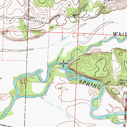 Topographic Map of White Oak Creek, MO