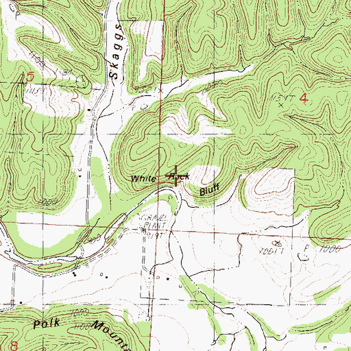 Topographic Map of White Rock Bluff, MO