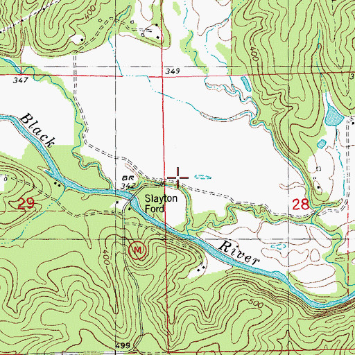 Topographic Map of Slayton Ford, MO