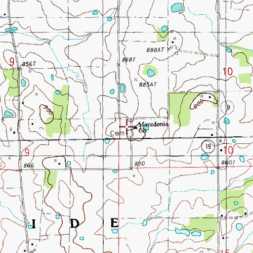 Topographic Map of Macedonia Church, MO