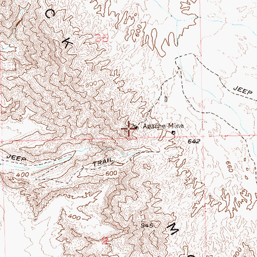 Topographic Map of Apache Mine, AZ