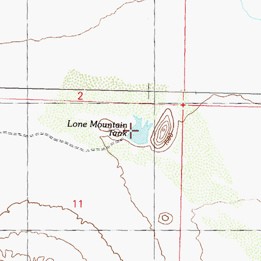Topographic Map of Lone Mountain Tank, AZ