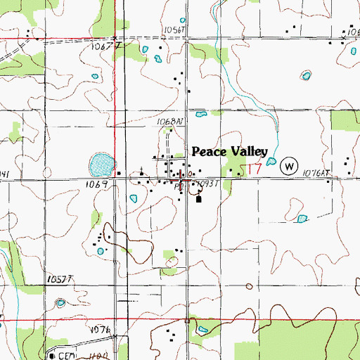 Topographic Map of Hilltop Holiness Church, MO