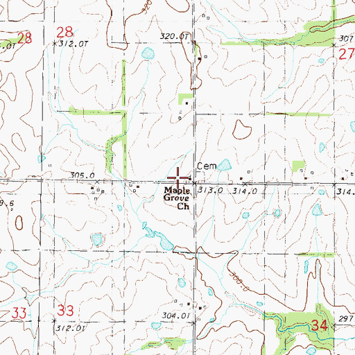 Topographic Map of Maple Grove Church, MO