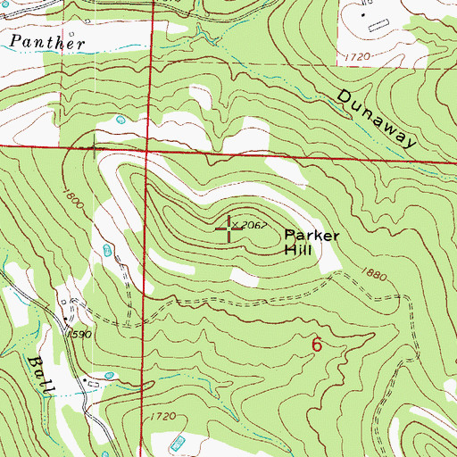 Topographic Map of Parker Hill, AR