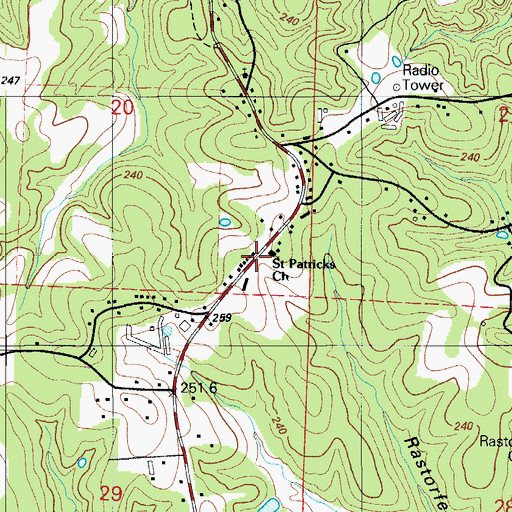 Topographic Map of Saint Patricks Church, MO
