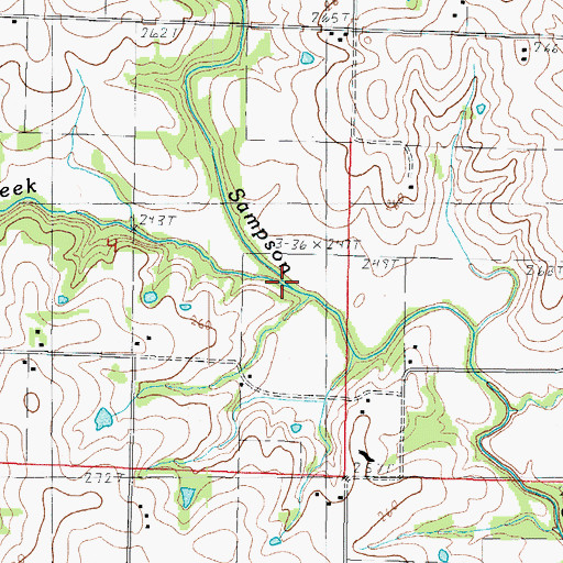 Topographic Map of Goose Creek, MO