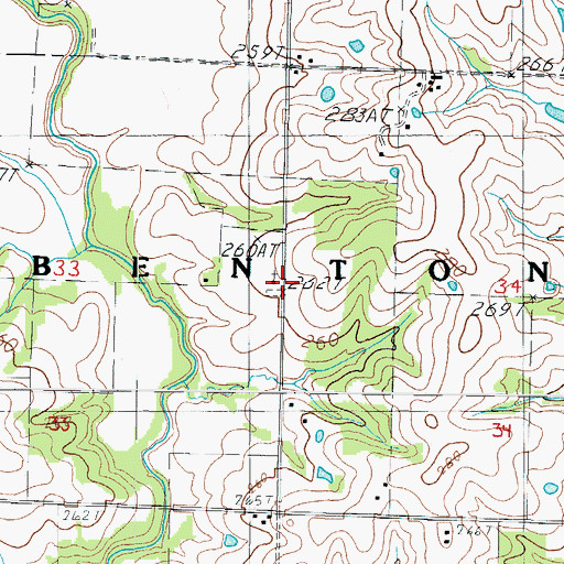 Topographic Map of Heath Church, MO