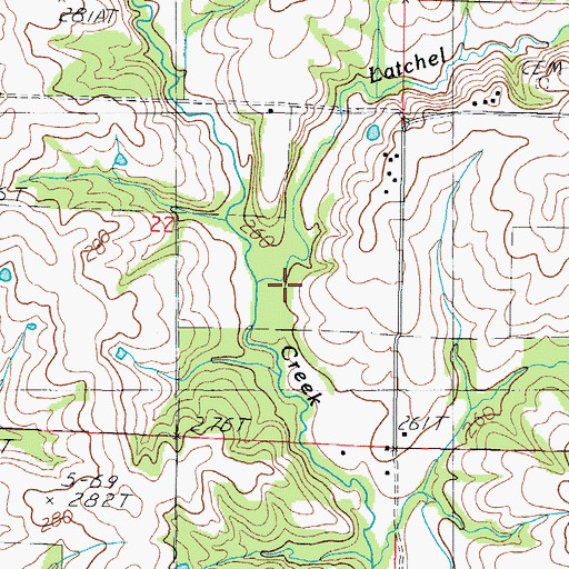 Topographic Map of Latchel Branch, MO