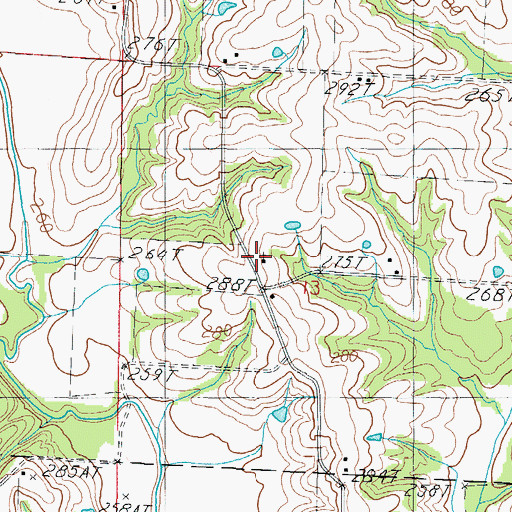 Topographic Map of Newcastle Church, MO
