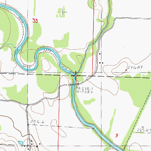 Topographic Map of Sampson Creek, MO