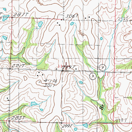 Topographic Map of Tull School, MO
