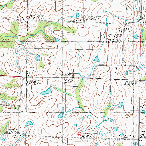 Topographic Map of Union Chapel (historical), MO
