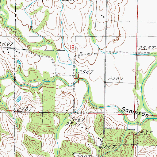 Topographic Map of Wolf Den Branch, MO