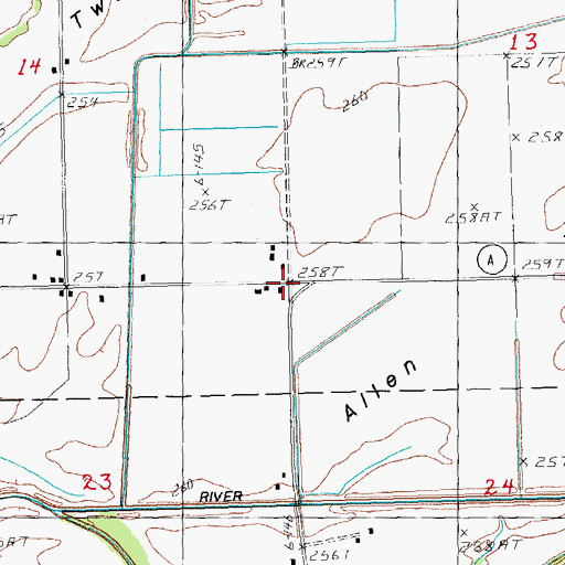 Topographic Map of Allen Island School (historical), MO