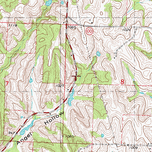 Topographic Map of Angel School (historical), MO