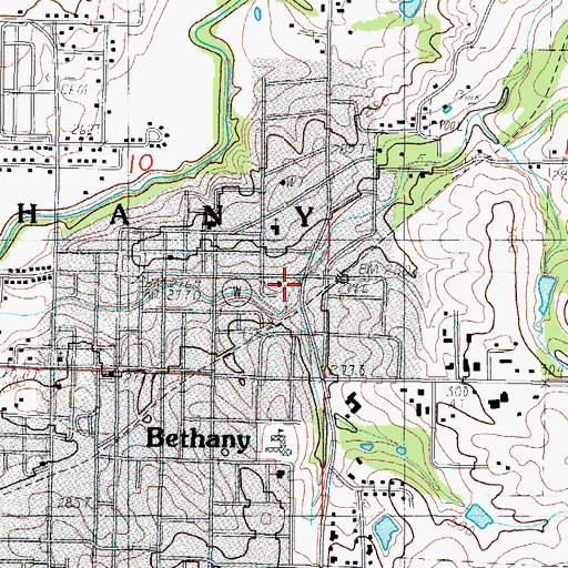 Topographic Map of Bethany, MO