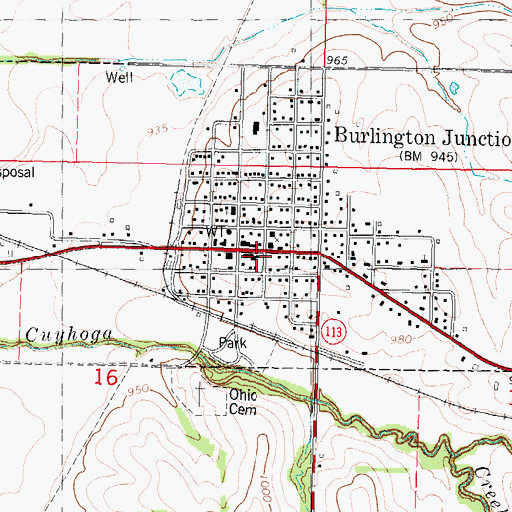 Topographic Map of Burlington Junction, MO