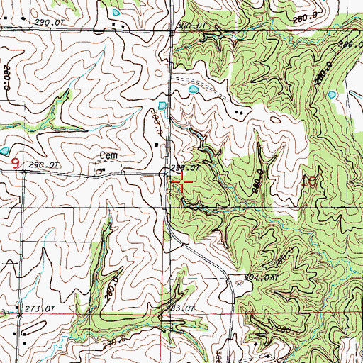 Topographic Map of Canaday School (historical), MO