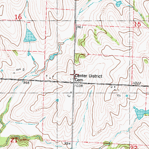 Topographic Map of Center School (historical), MO