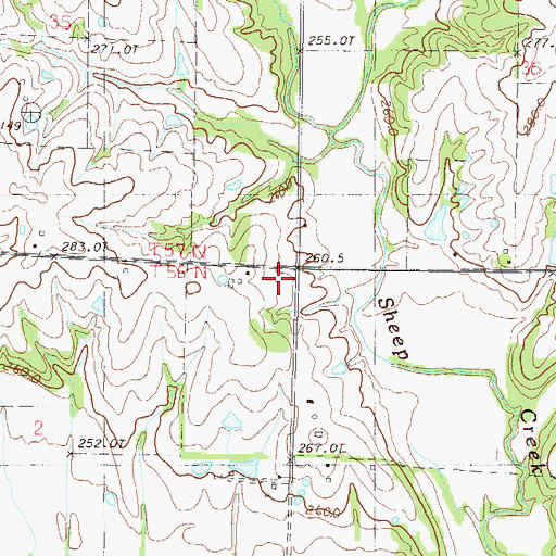 Topographic Map of Corner School (historical), MO