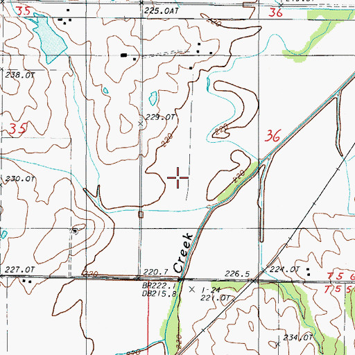 Topographic Map of Dead Oak Branch, MO