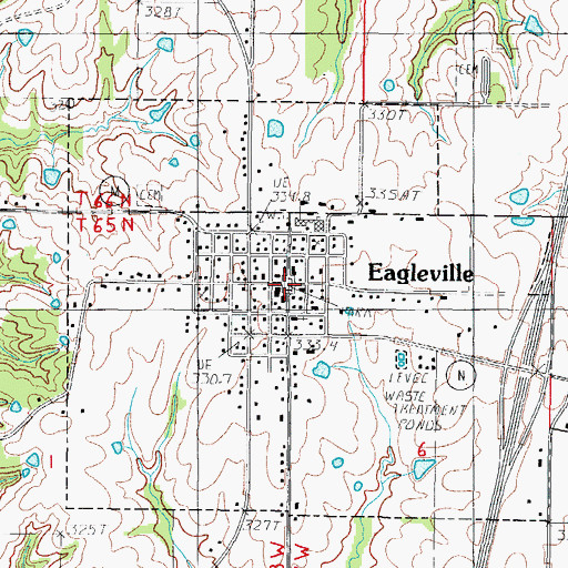 Topographic Map of Eagleville, MO