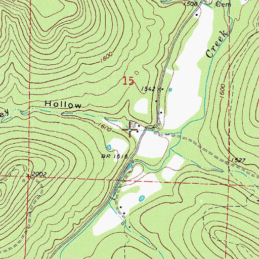 Topographic Map of Parsley Hollow, AR