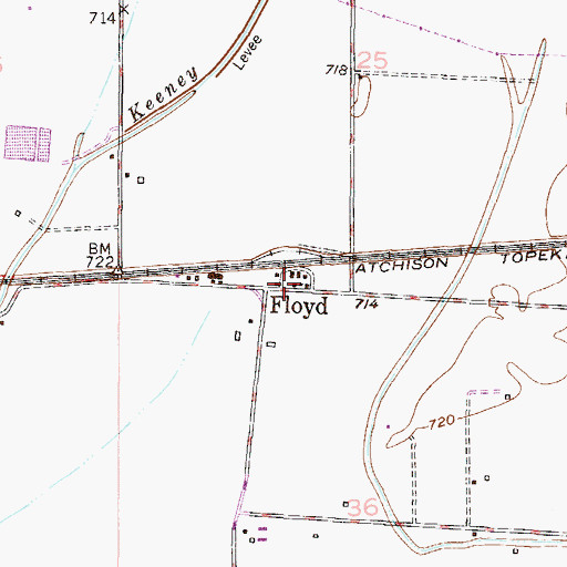 Topographic Map of Floyd, MO