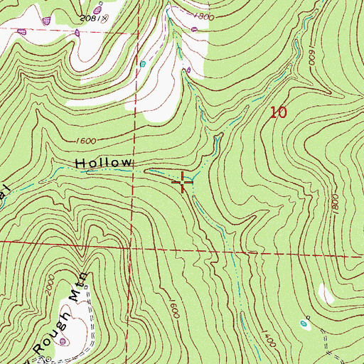 Topographic Map of Paschal Hollow, AR