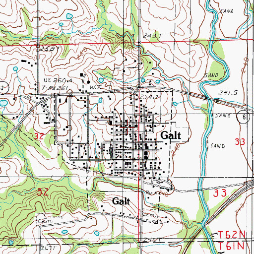 Topographic Map of Galt, MO