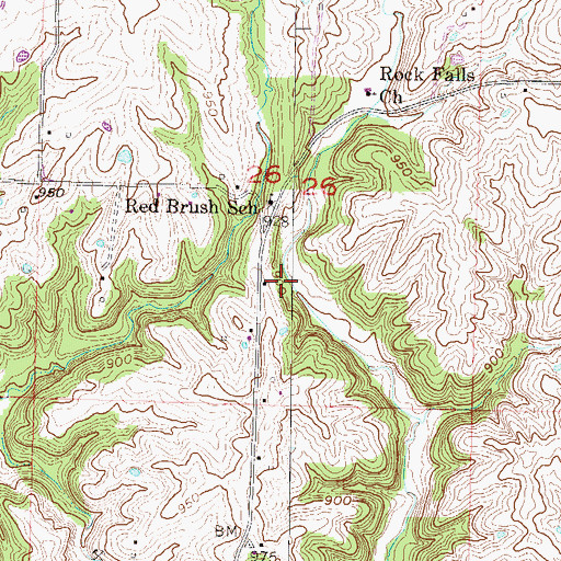 Topographic Map of Keeney Creek, MO