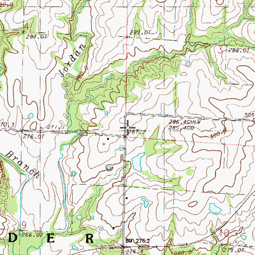 Topographic Map of Kinney School (historical), MO